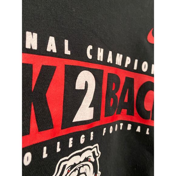 Georgia Bulldogs Back 2 Back Champs Nike Hoodie Size M - Picture 3 of 6